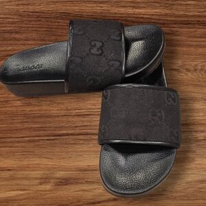 Gucci GG Black Slide Sandals